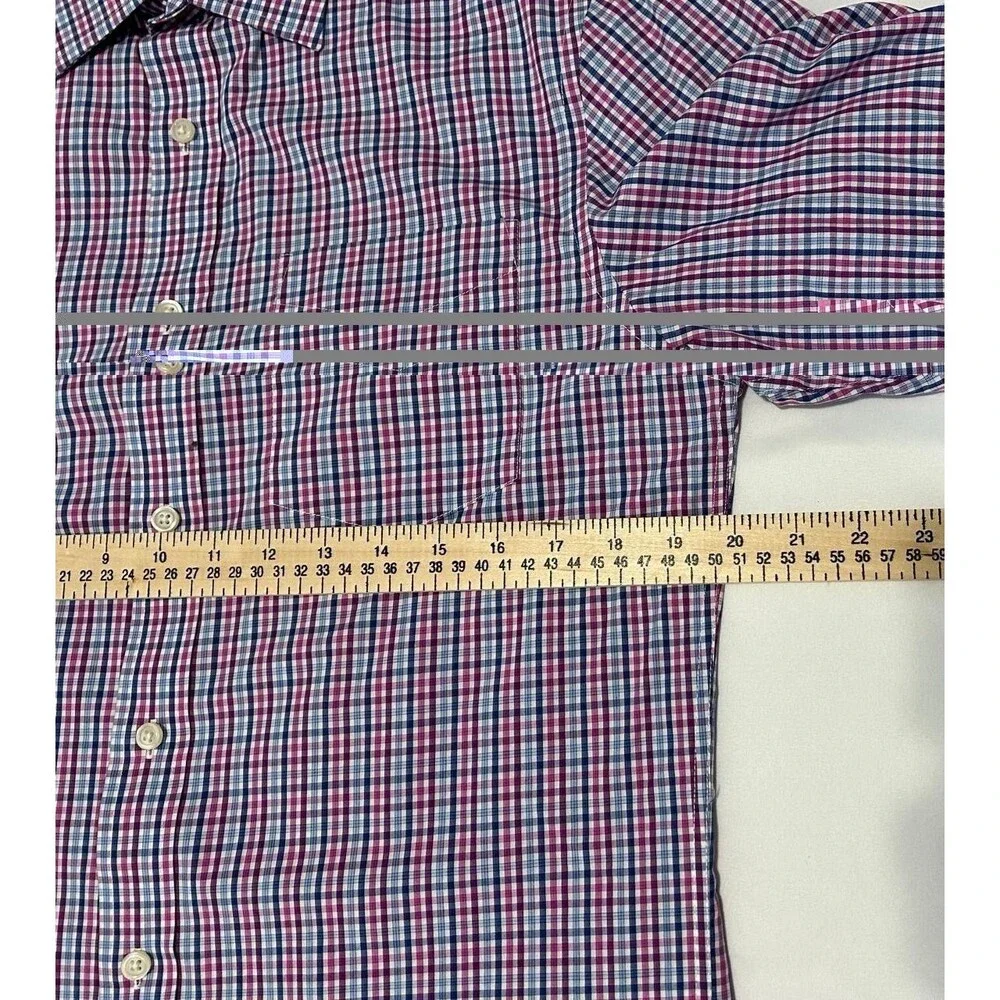Banana Republic Shirt Size Mens Small Purple Plaid Button Down Classic Fit.